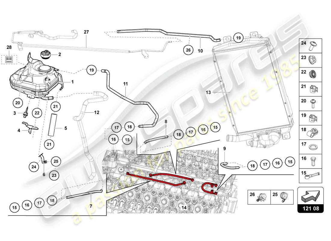 VIEW PARTS DIAGRAMS FROM THE LAMBORGHINI AVENTADOR PARTS CATALOGUE a part diagram from the lamborghini aventador parts catalogue