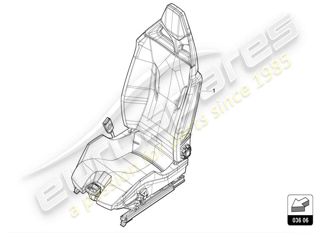 a part diagram from the lamborghini huracan accessories parts catalogue