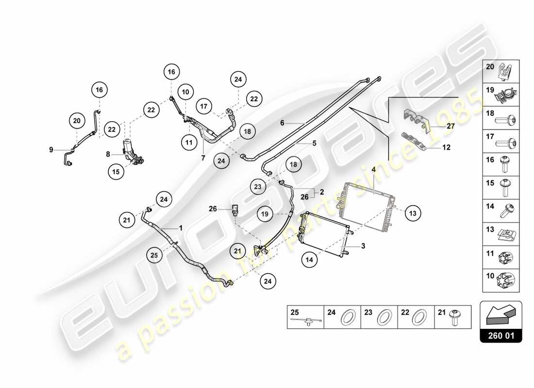 a part diagram from the lamborghini huracan lp600 parts catalogue