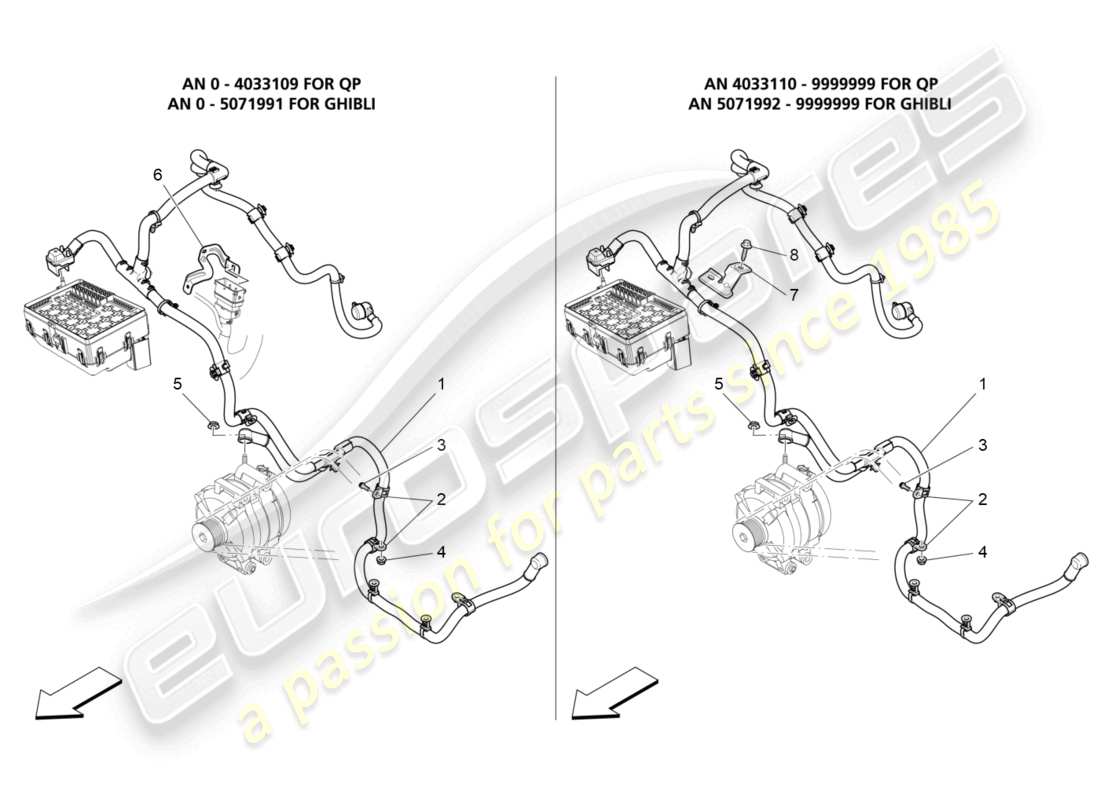 a part diagram from the maserati ghibli (2015) parts catalogue