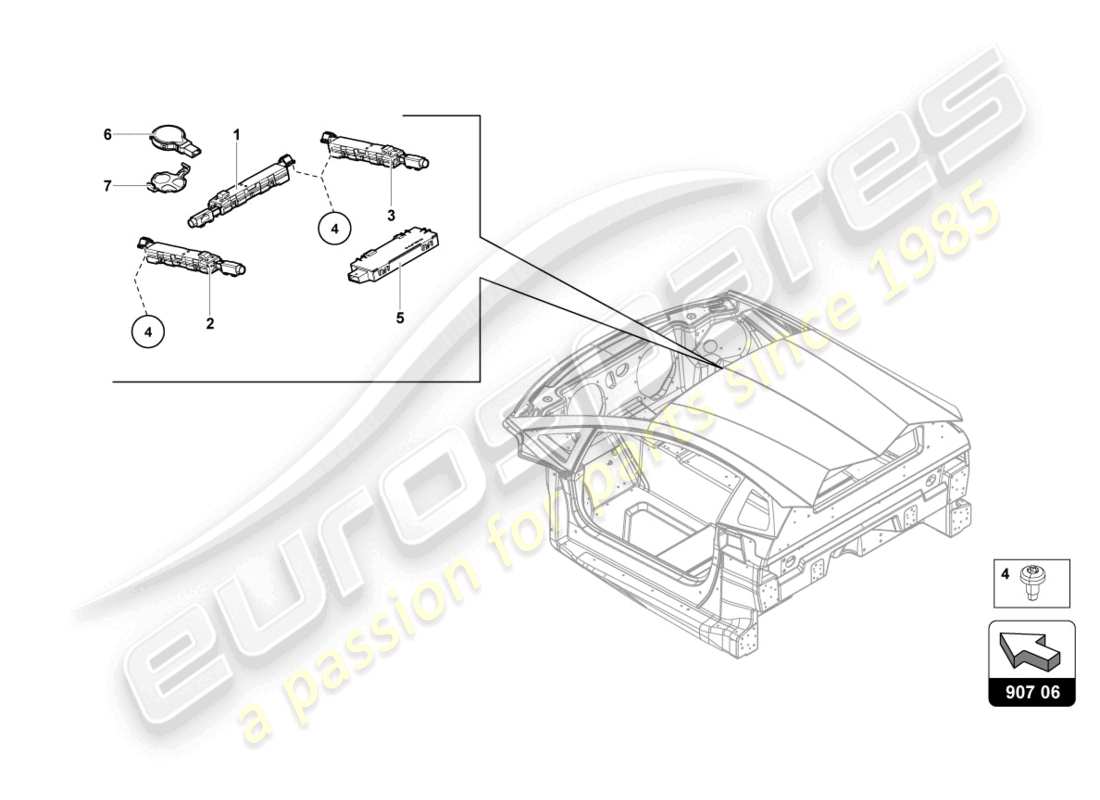 a part diagram from the lamborghini lp770-4 svj coupe (2020) parts catalogue