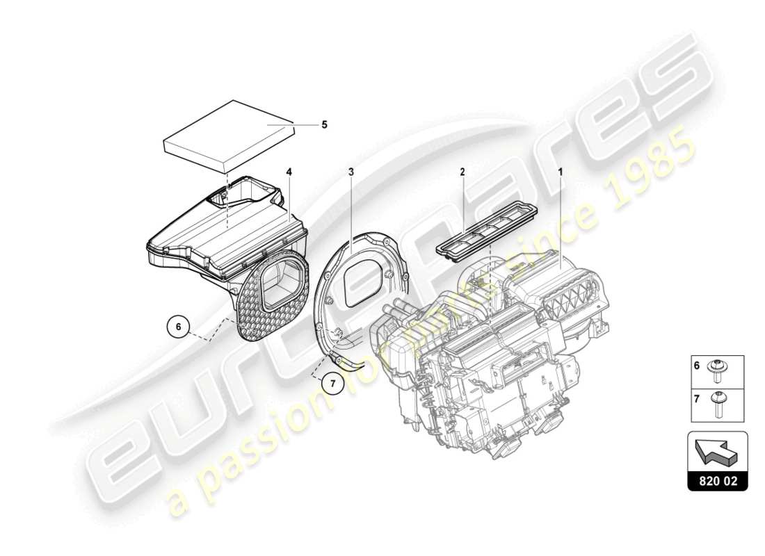 a part diagram from the lamborghini aventador lp700-4 parts catalogue