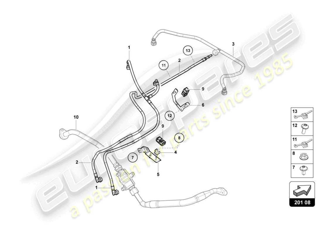 a part diagram from the lamborghini sian parts catalogue