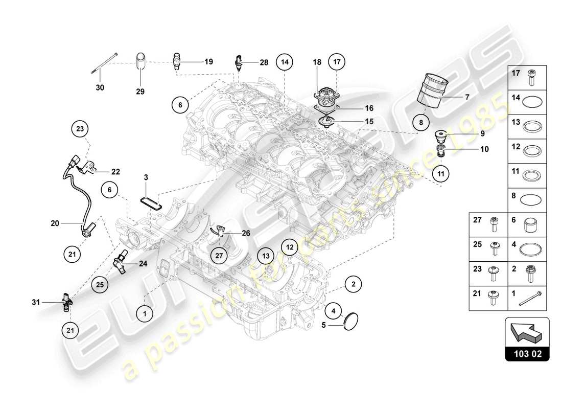 lamborghini lp770-4 svj roadster (2020) oil sump parts diagram
