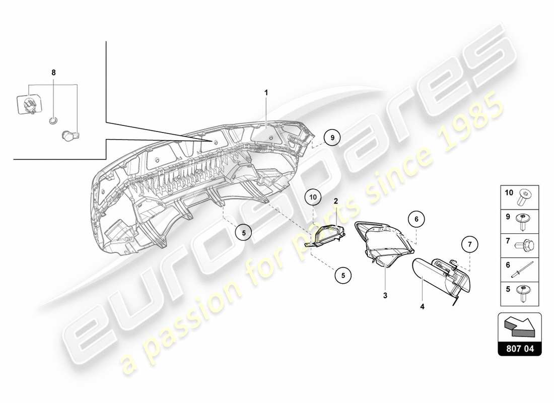 lamborghini lp580-2 coupe (2018) heat shield rear, inner parts diagram