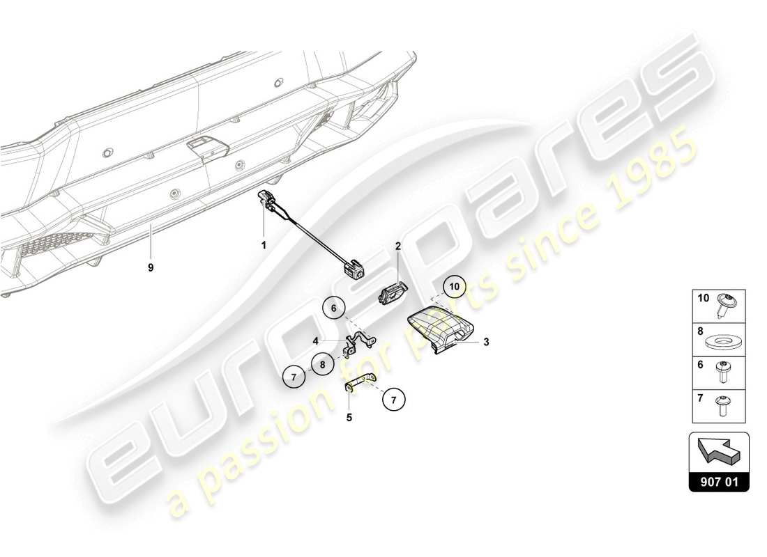 lamborghini lp610-4 coupe (2017) reversing camera parts diagram