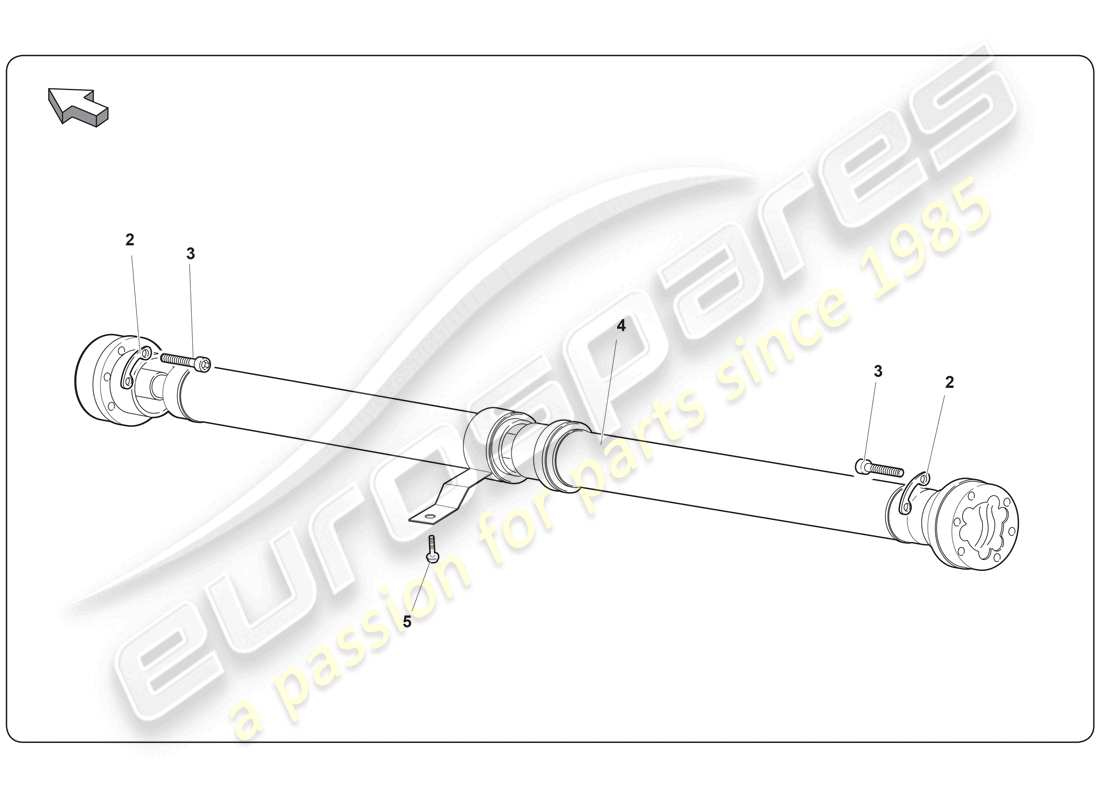 lamborghini super trofeo (2009-2014) drive shaft part diagram