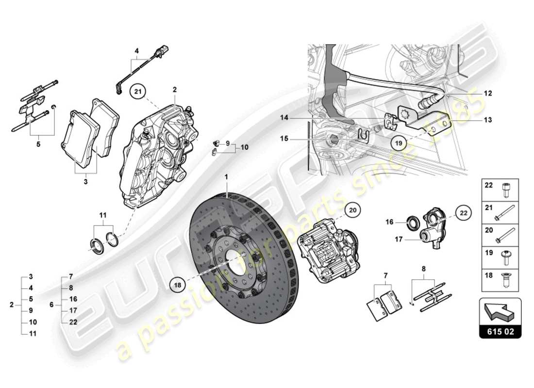lamborghini lp700-4 coupe (2015) brake disc rear parts diagram