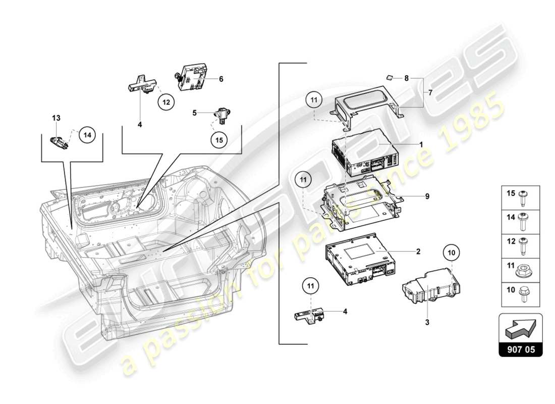 lamborghini lp740-4 s coupe (2018) electrics parts diagram