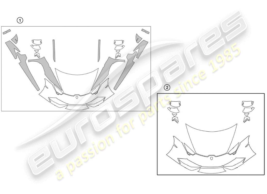 lamborghini huracan lp610-4 coupe (accessories) 1 set protective film parts diagram