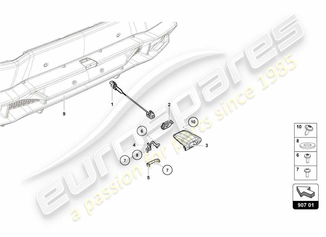 lamborghini lp580-2 spyder (2016) reversing camera part diagram