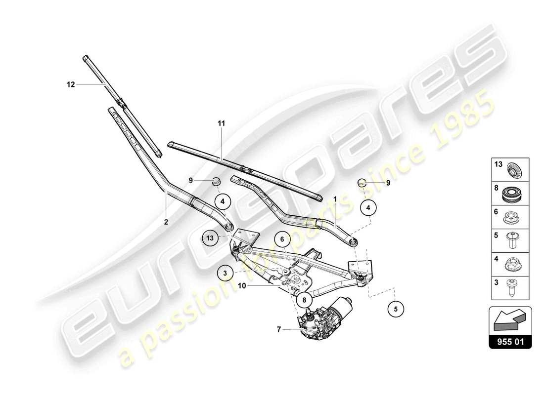 lamborghini lp770-4 svj coupe (2020) windshield wiper parts diagram