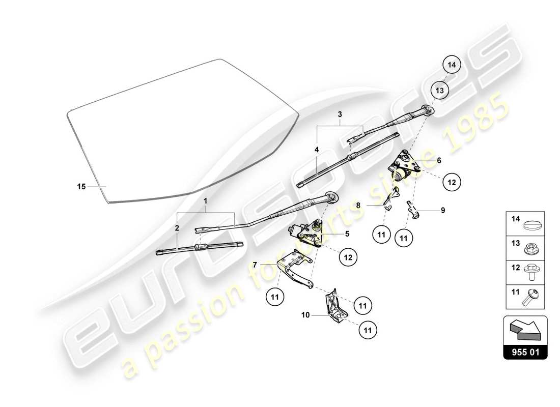 lamborghini lp610-4 coupe (2017) windshield wiper parts diagram