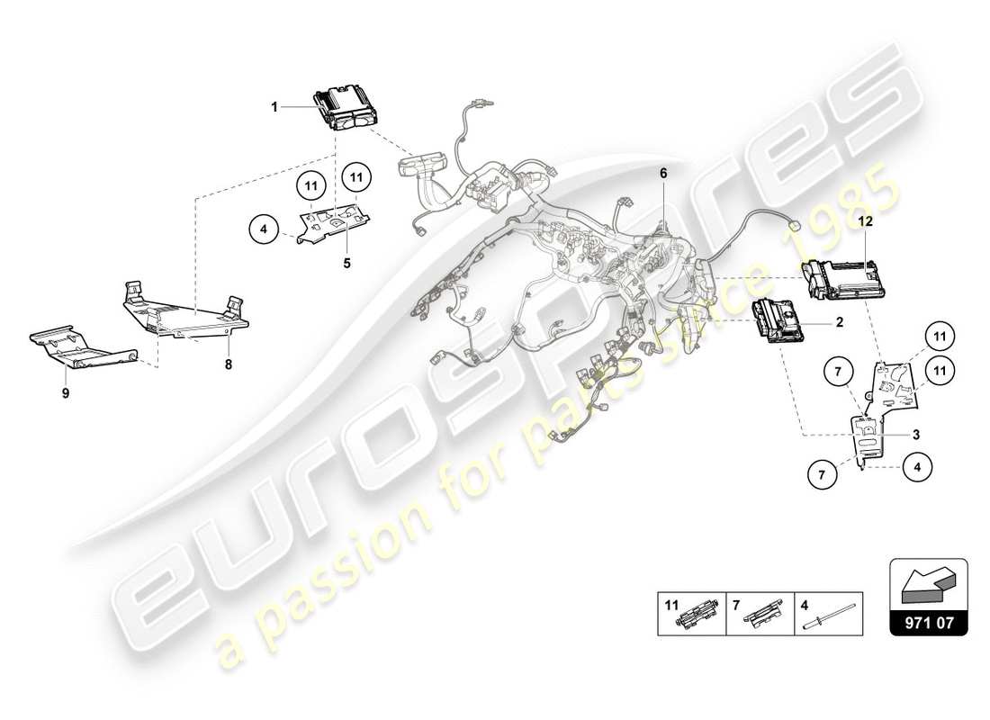 lamborghini performante spyder (2018) engine control unit parts diagram