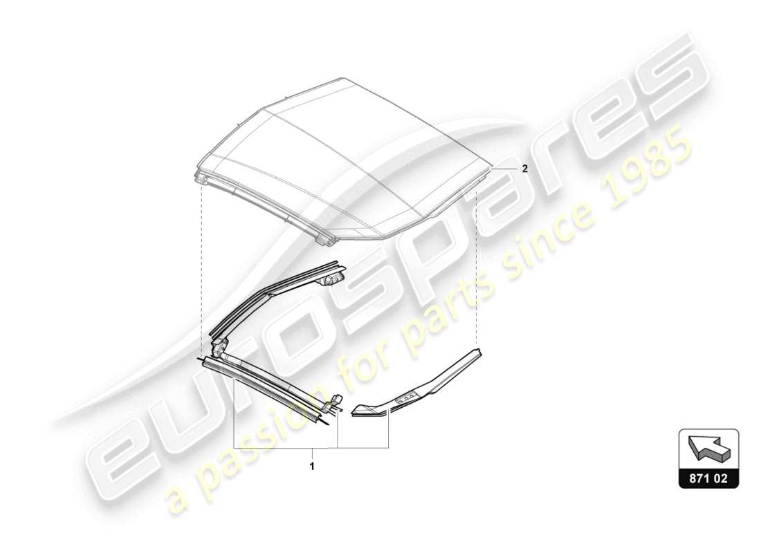 lamborghini lp750-4 sv roadster (2017) gasket set for roof rack part diagram