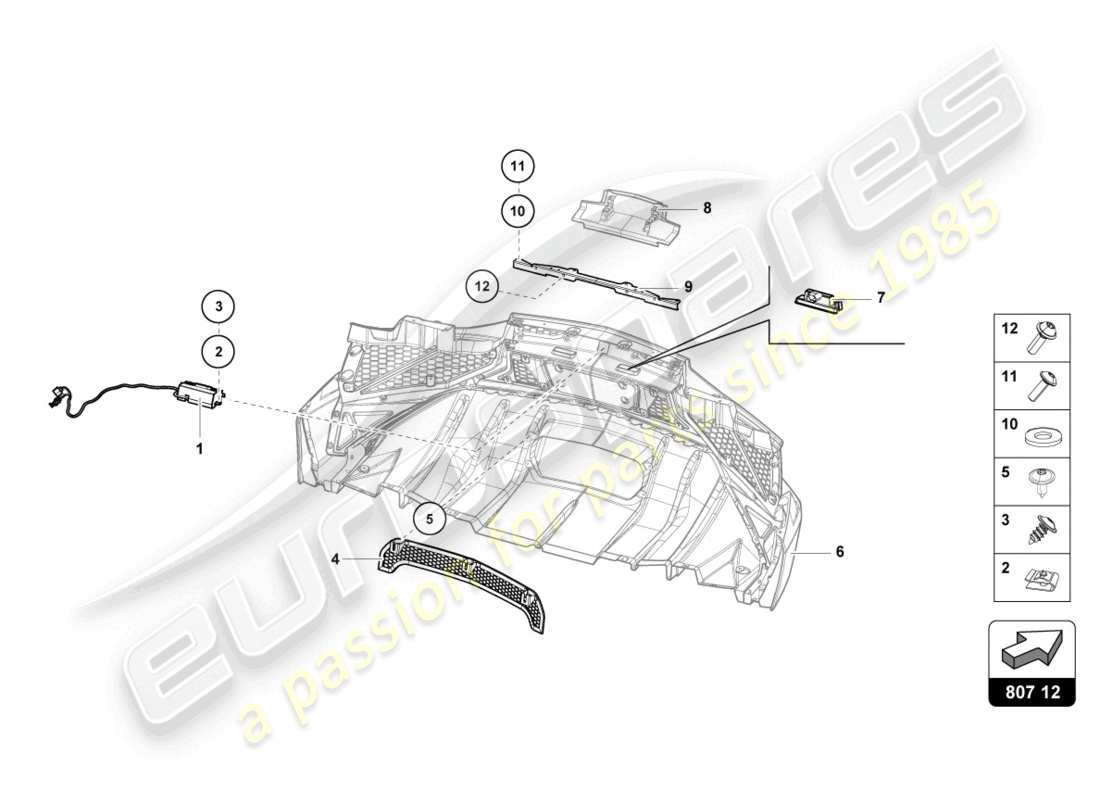 lamborghini lp750-4 sv roadster (2017) bumper, complete part diagram