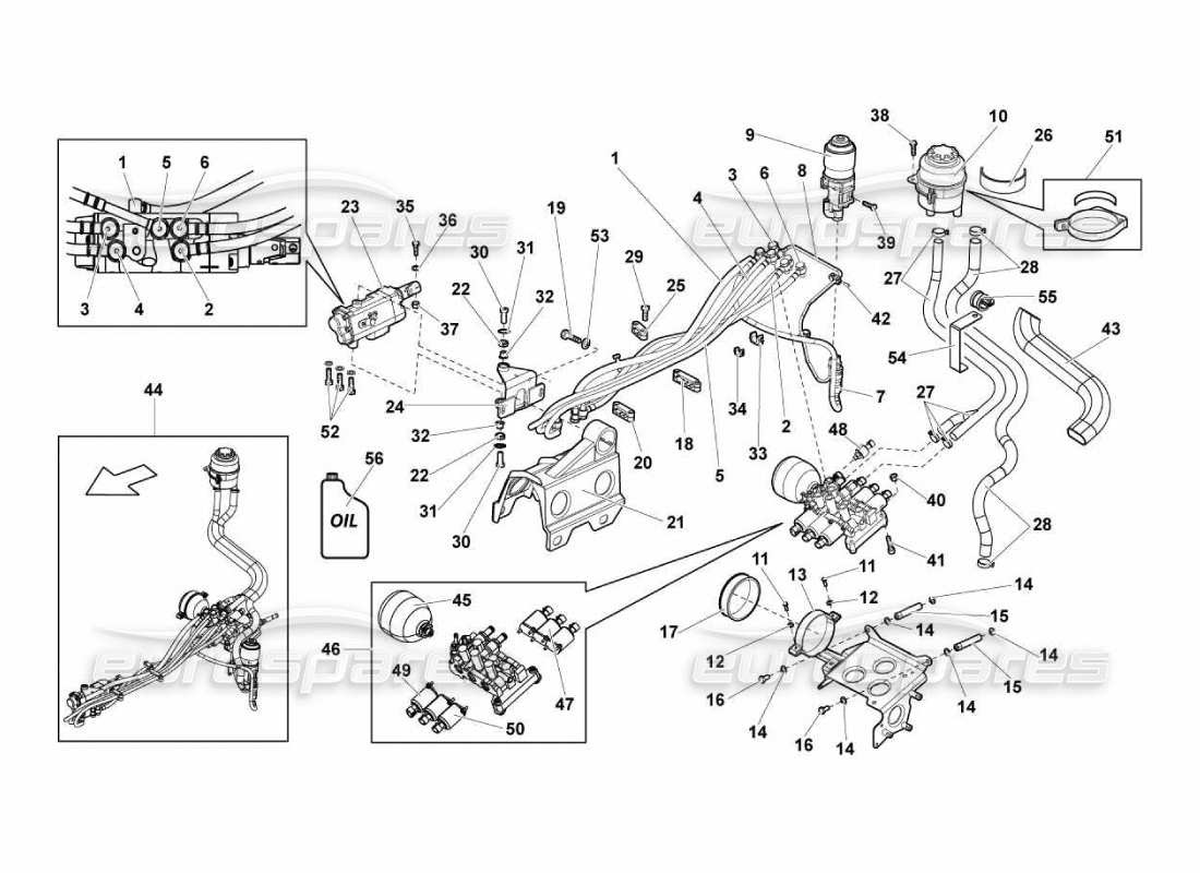 lamborghini murcielago lp670 e-gear valves group parts diagram