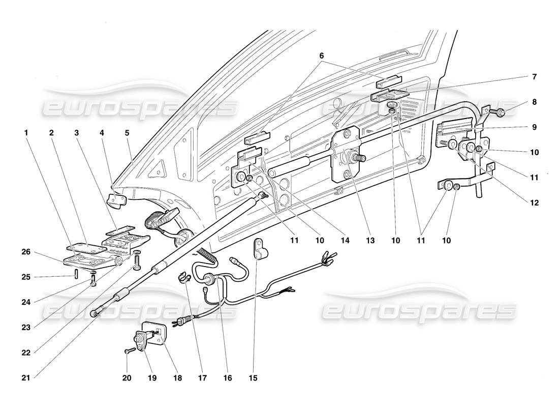 lamborghini diablo se30 (1995) doors part diagram