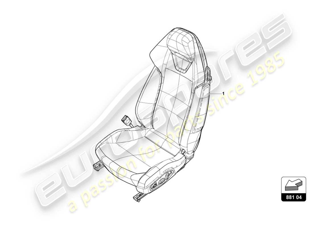 lamborghini evo spyder 2wd (2020) seat parts diagram