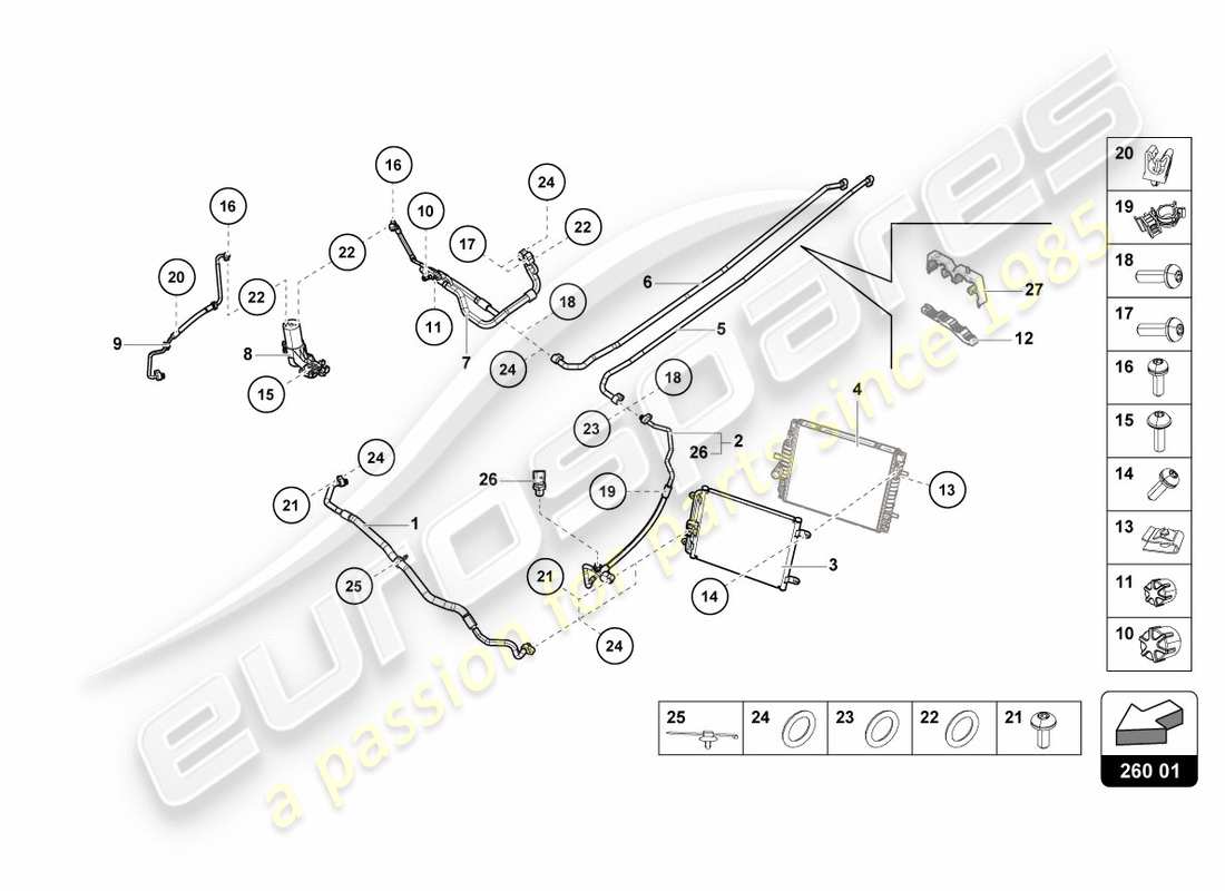 lamborghini performante coupe (2019) a/c condenser parts diagram