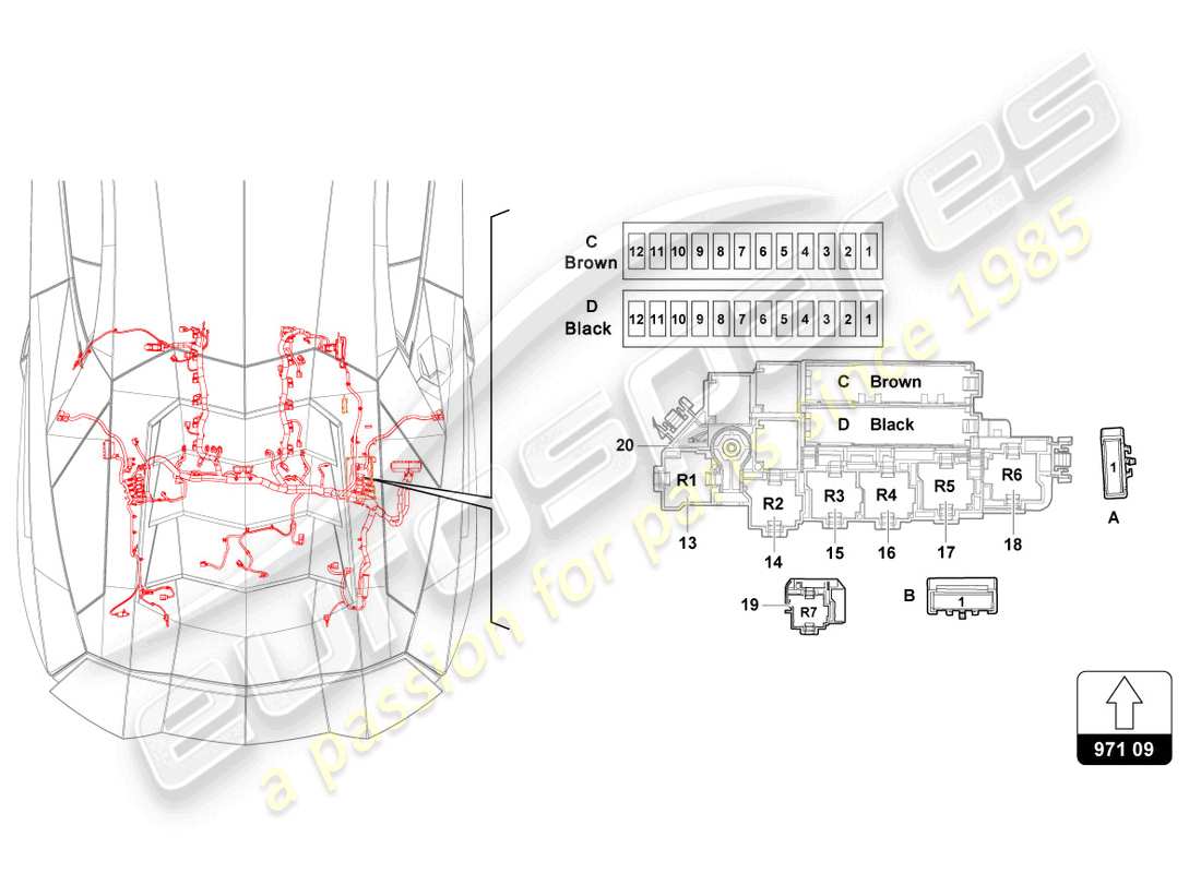 lamborghini lp740-4 s roadster (2021) fuses parts diagram