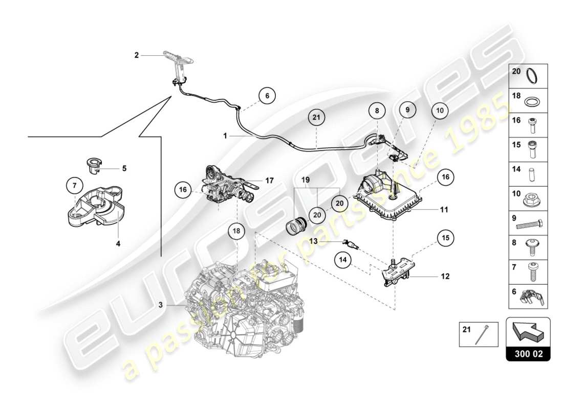 lamborghini performante coupe (2020) release lever parts diagram
