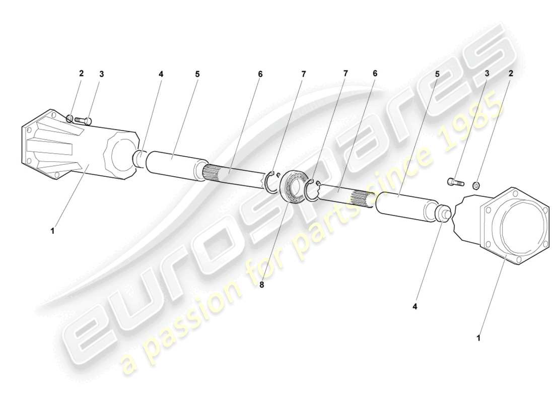 lamborghini murcielago coupe (2003) cardan shaft part diagram