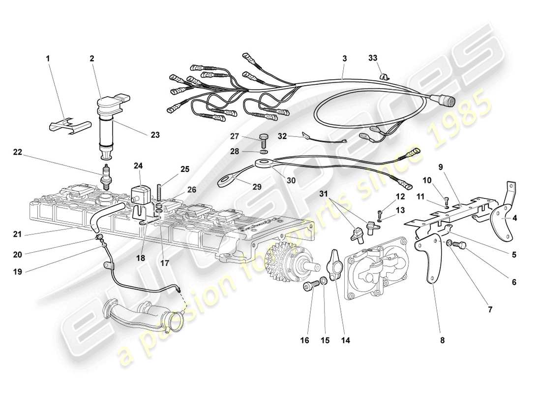 lamborghini murcielago coupe (2004) spark plug parts diagram