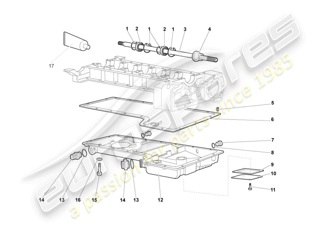 lamborghini murcielago coupe (2003) oil sump parts diagram