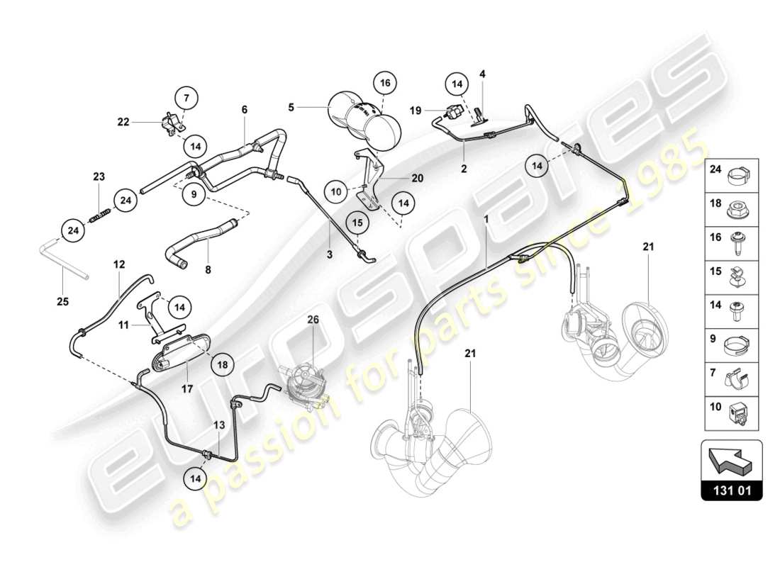 lamborghini lp700-4 roadster (2013) vacuum system parts diagram