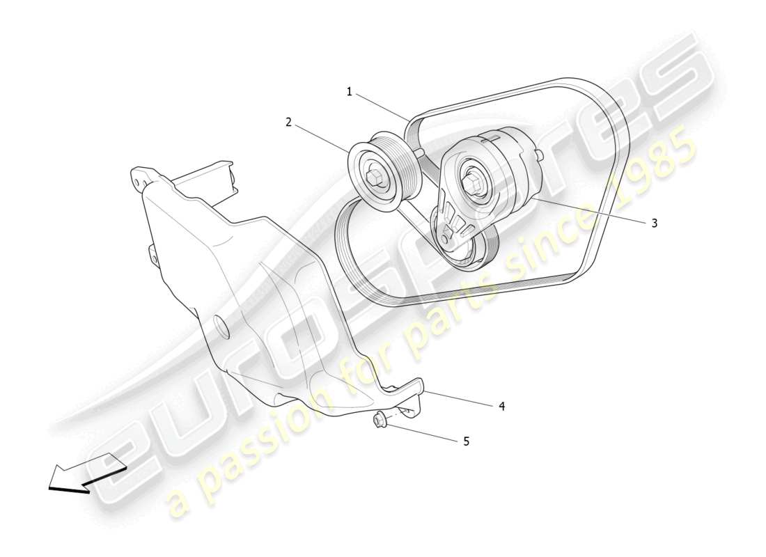maserati levante gt (2022) auxiliary device belts part diagram