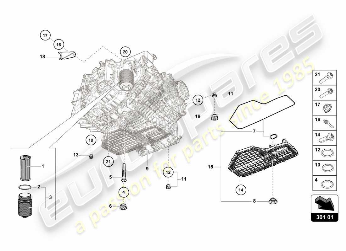 lamborghini performante coupe (2019) oil filter parts diagram