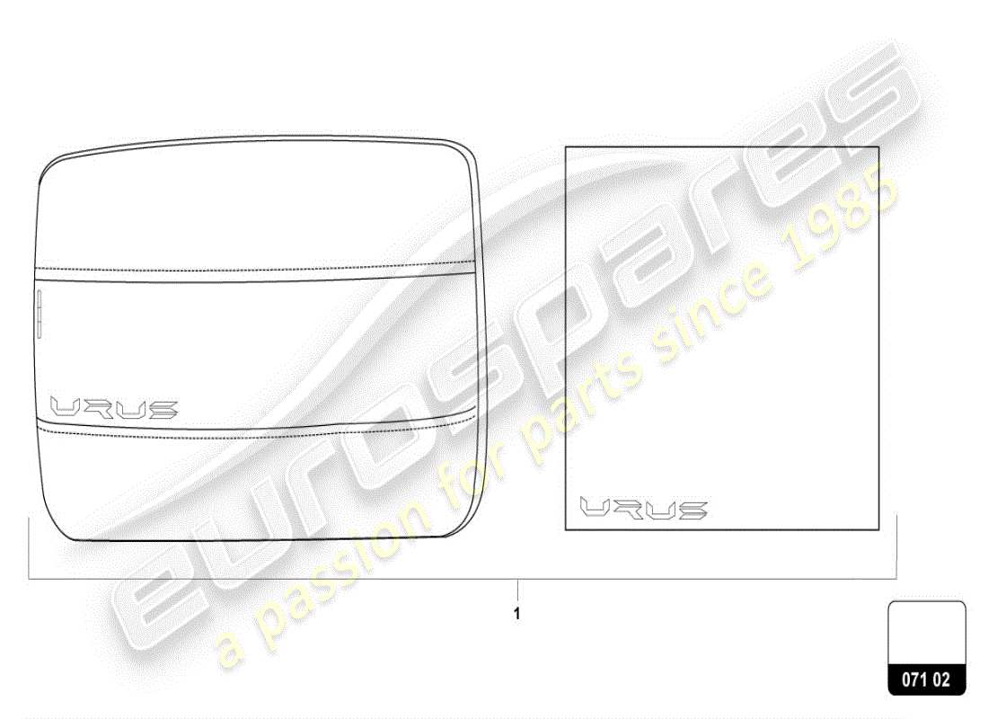 a part diagram from the lamborghini urus (accessories) parts catalogue