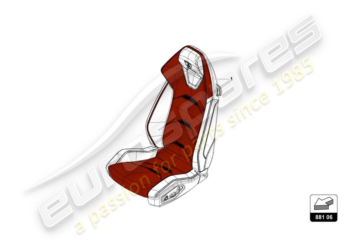 lamborghini performante coupe (2019) seat 'performante trim parts diagram