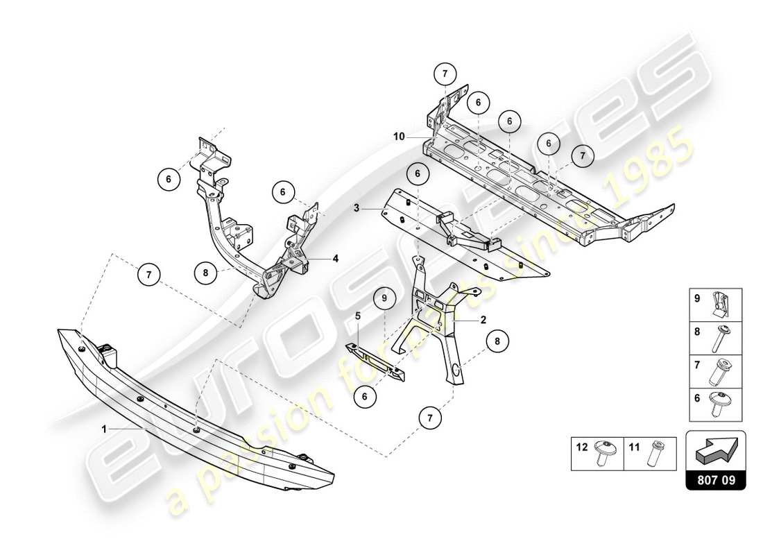 lamborghini performante coupe (2019) bumper carrier rear part diagram