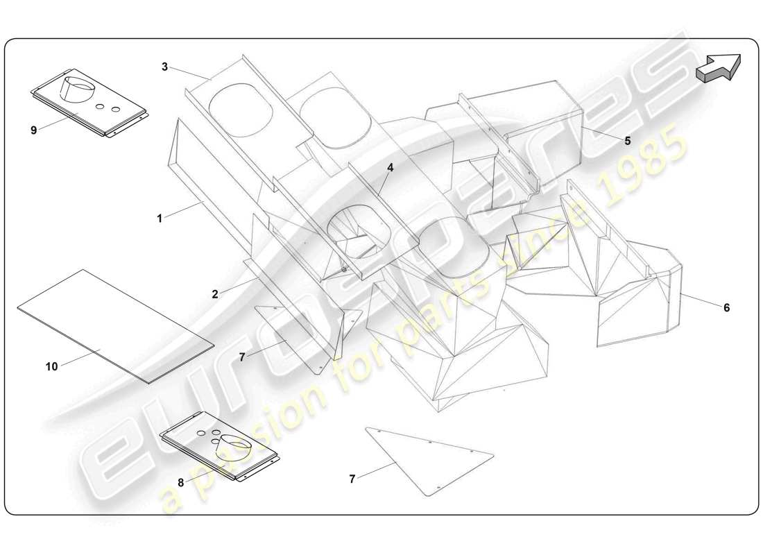 lamborghini super trofeo (2009-2014) shield part diagram