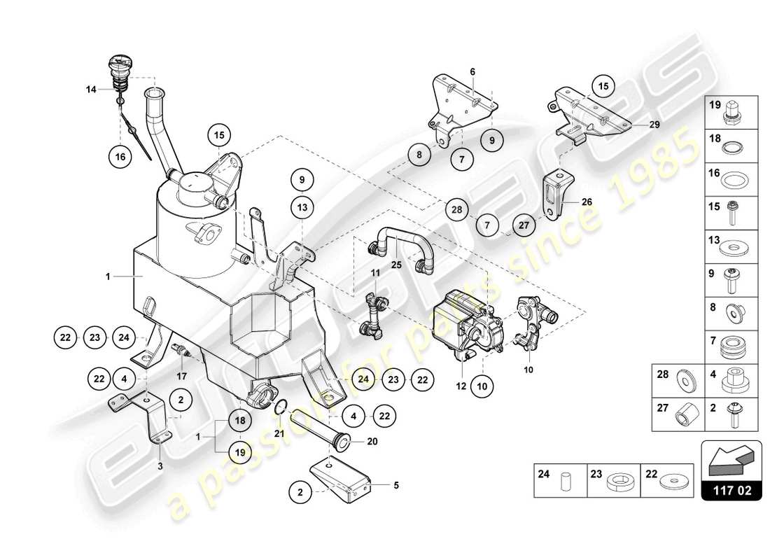 VIEW PARTS DIAGRAMS FROM THE LAMBORGHINI AVENTADOR PARTS CATALOGUE a part diagram from the lamborghini aventador parts catalogue