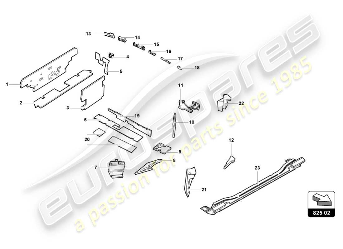 a part diagram from the lamborghini lp610-4 spyder (2018) parts catalogue