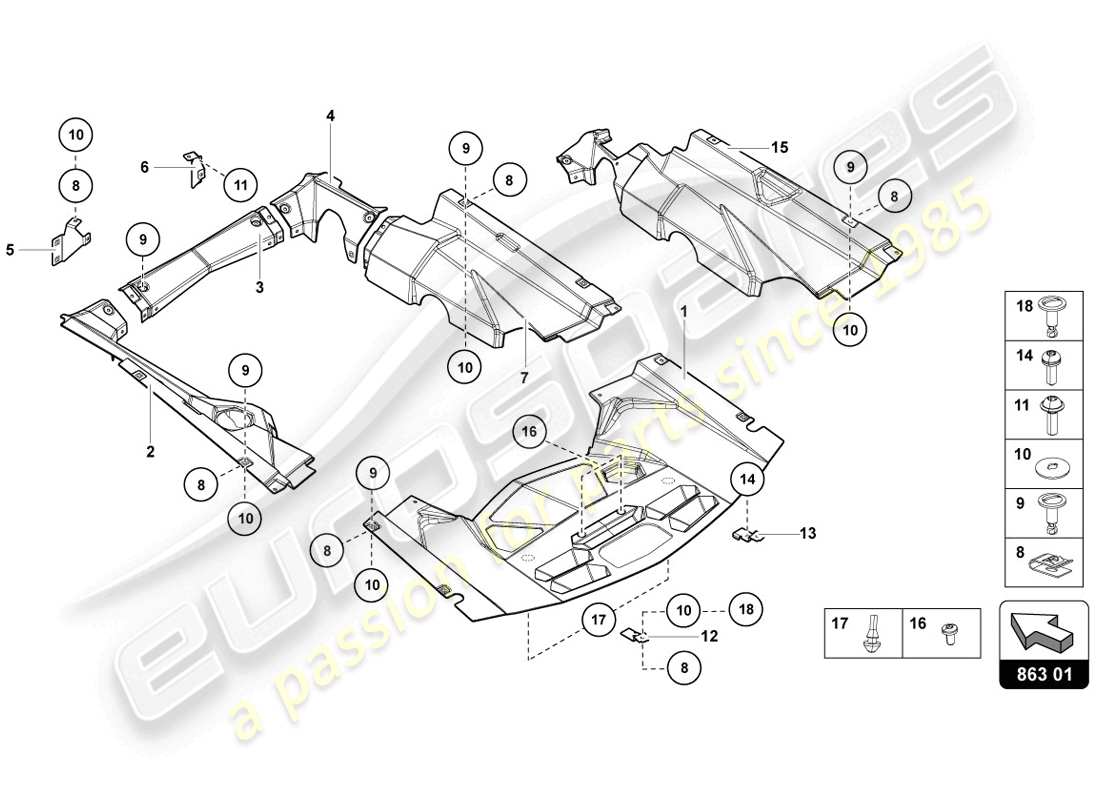 a part diagram from the lamborghini aventador lp720-4 parts catalogue