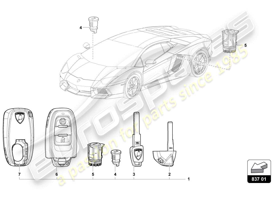 a part diagram from the lamborghini aventador lp720-4 parts catalogue