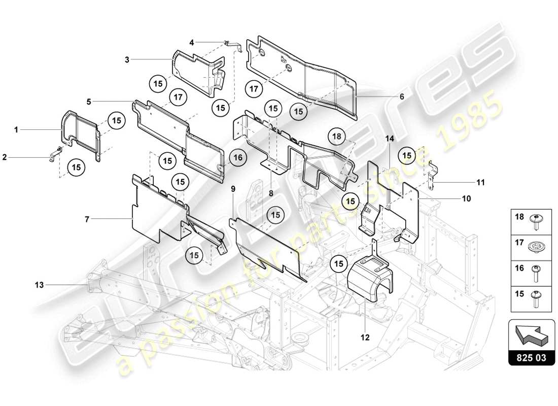 a part diagram from the lamborghini aventador lp720-4 parts catalogue