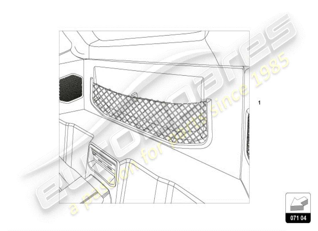 a part diagram from the lamborghini huracan accessories parts catalogue