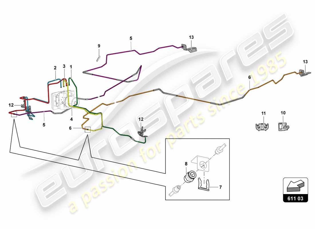 a part diagram from the lamborghini centenario coupe (2017) parts catalogue