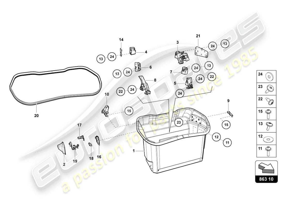 a part diagram from the lamborghini aventador lp720-4 parts catalogue