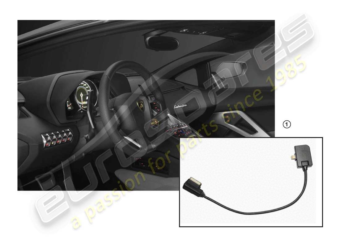 a part diagram from the lamborghini huracan accessories parts catalogue