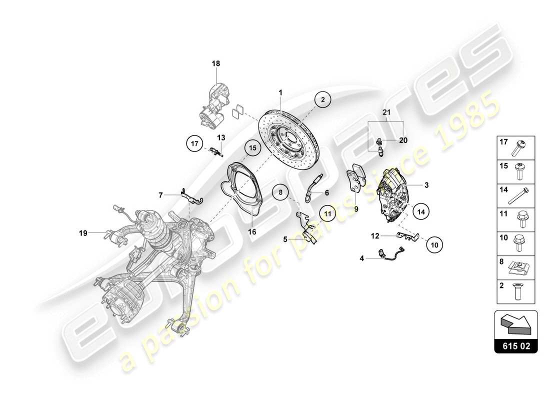 VIEW PARTS DIAGRAMS FROM THE LAMBORGHINI HURACAN PARTS CATALOGUE a part diagram from the lamborghini huracan parts catalogue
