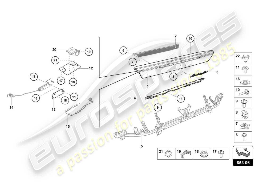 a part diagram from the lamborghini lp610-4 coupe (2017) parts catalogue