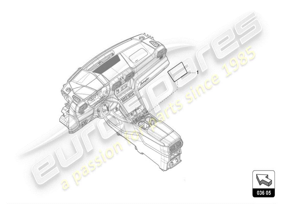 a part diagram from the lamborghini urus (accessories) parts catalogue