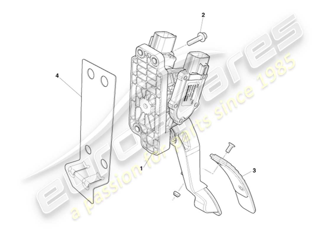 aston martin v8 vantage (2016) accelerator pedal part diagram