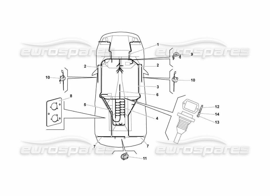 a part diagram from the lamborghini murcielago lp670 parts catalogue